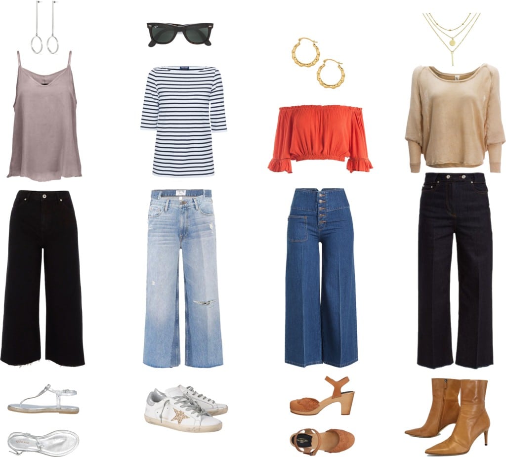 How to Style Cropped Wide Leg Jeans 