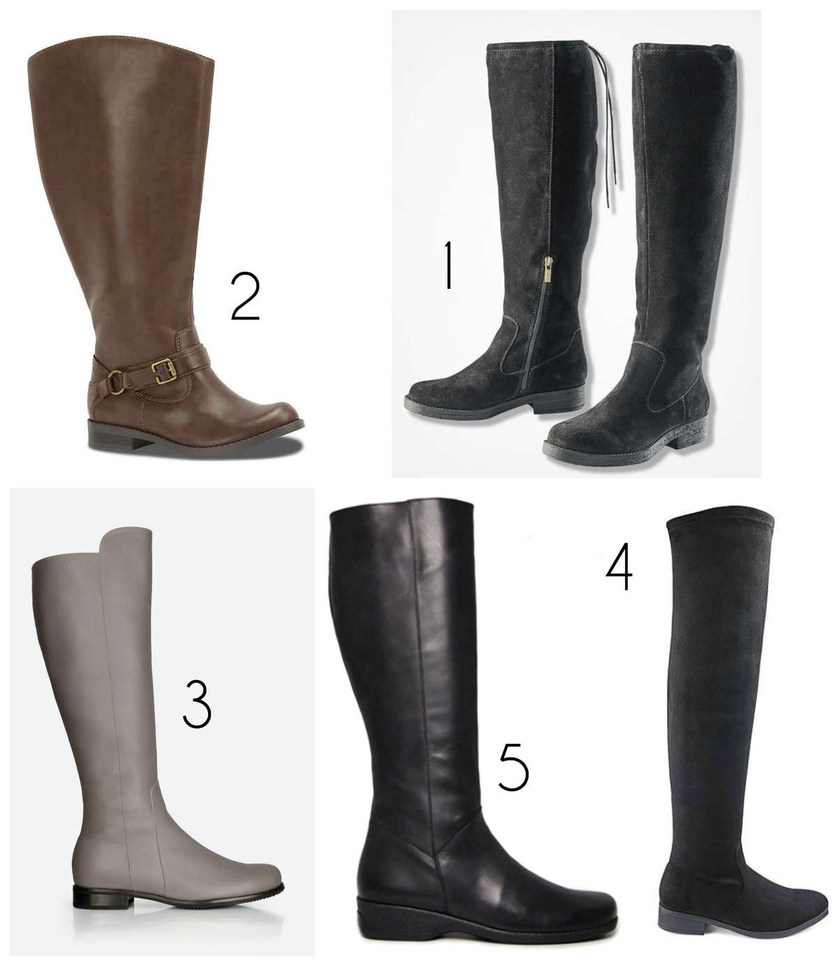 wide calf mid length boots