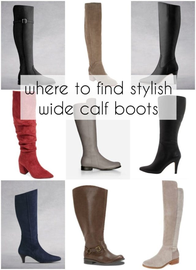 grey suede wide calf boots