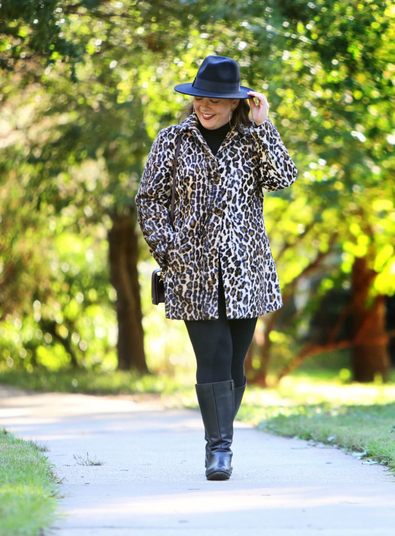 What I Wore: Chico's Leopard Print Faux Fur Coat | Wardrobe Oxygen