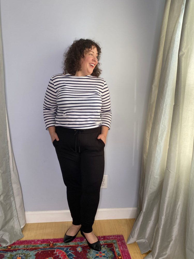 Old Navy Women's Black Sweatpants Jogger White Side Stripe Size Small 27  Inseam