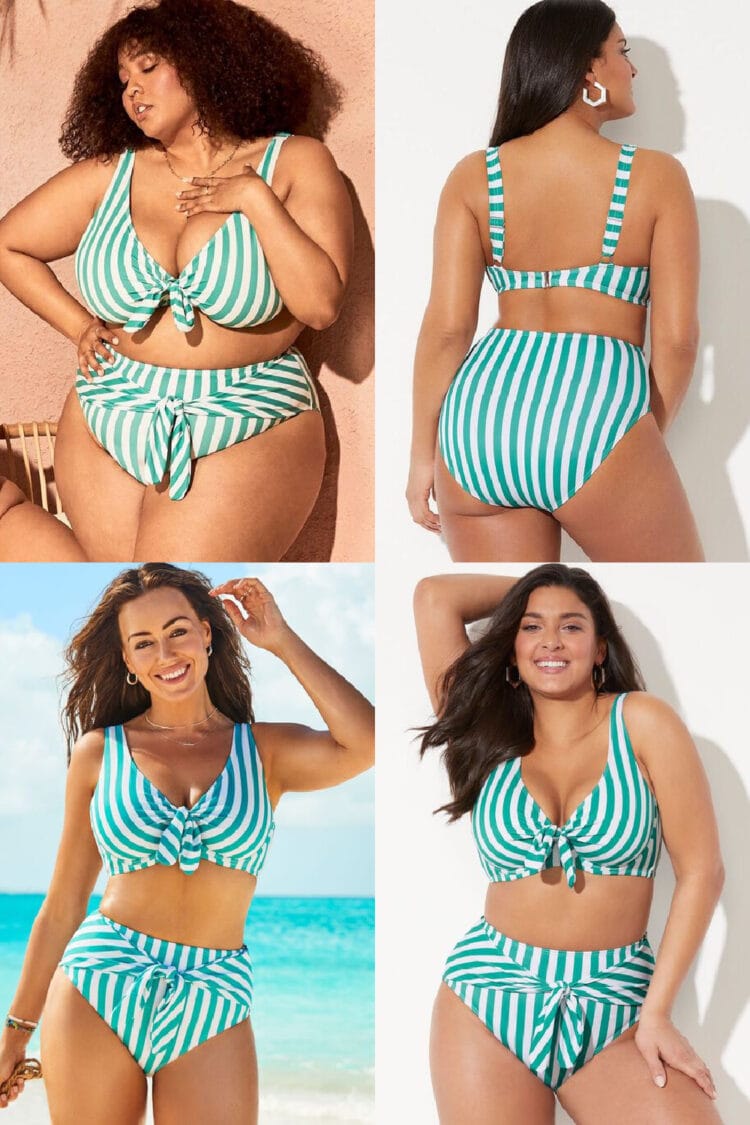 Bikini Sets for Women Big Bust Women's Solid Beach Bikini Plus Size Bikini  Top Underwire 