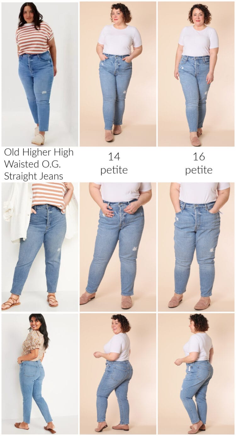 TRYING OLD NAVY'S JEANS (SIZE 14)  OG STRAIGHT LEG, SLOUCHY STRAIGHT LEG,  EXTRA HIGH RISE SKINNY 