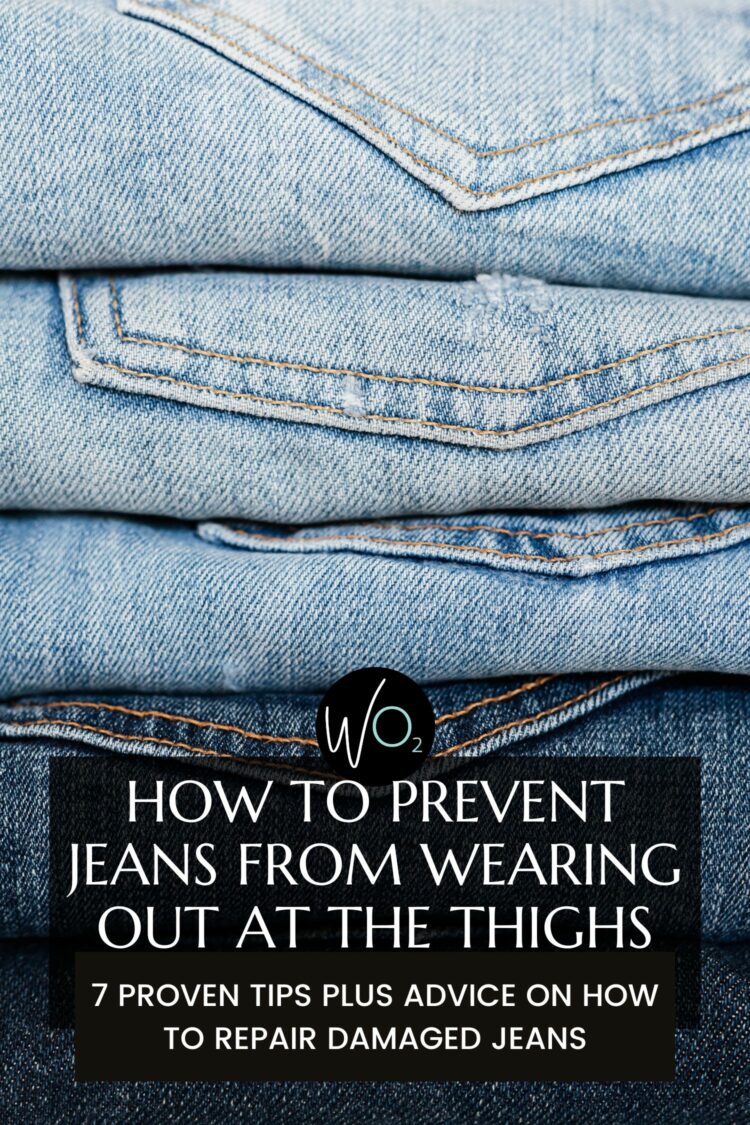 How to Prevent Jeans from Wearing Out in the Inner Thighs and how to patch holes by Alison Gary of Wardrobe Oxygen