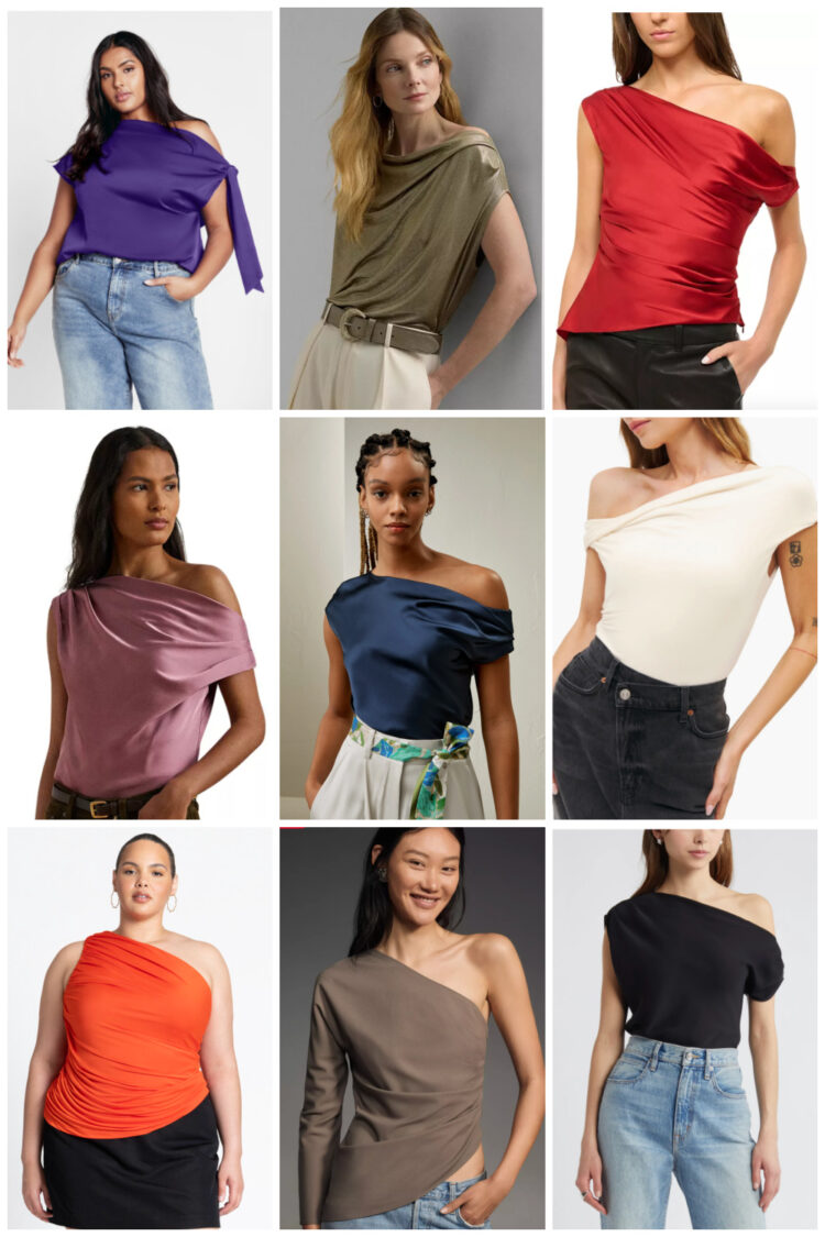 one shoulder going out tops for grown women