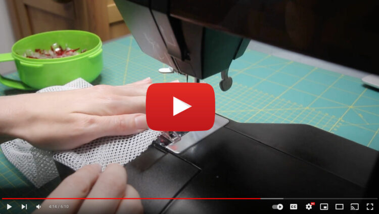 a screenshot from a YouTube video from Clobber Creations that shows how to sew a lingerie bag to wash delicates in the washing machine