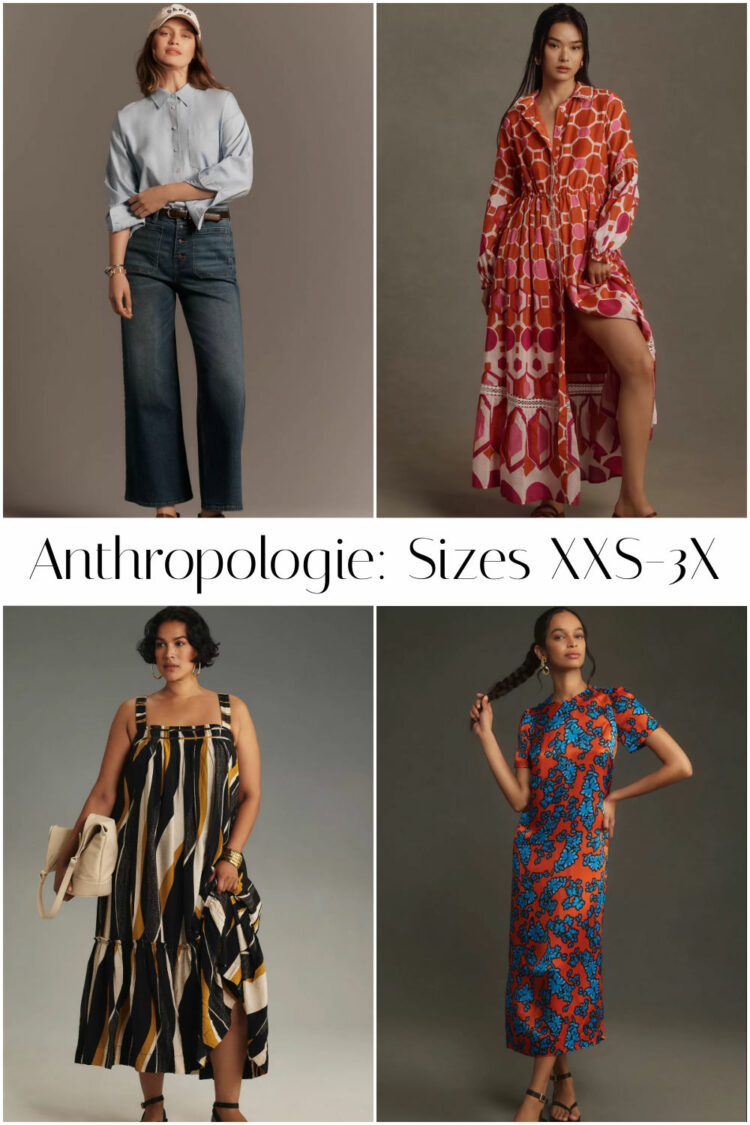 four looks in misses and plus sizes from anthropologie