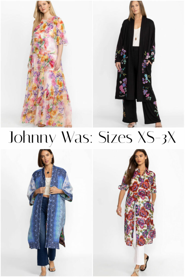 a collage of four looks from womens fashion brand Johnny Was