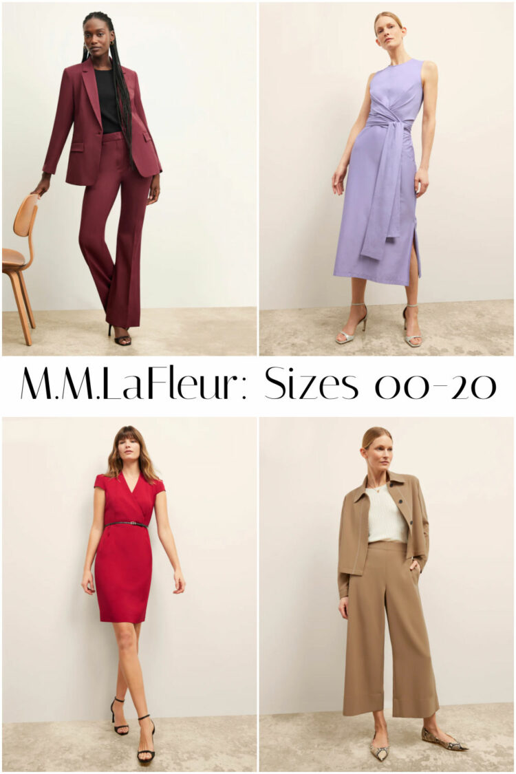 a collage of four looks from fashion brand M.M.LaFleur