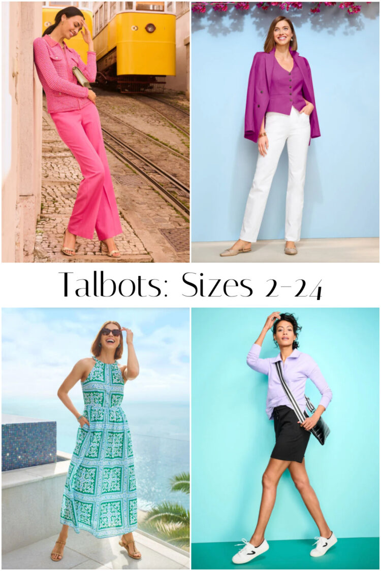 a collage of four looks from fashion retailer Talbots