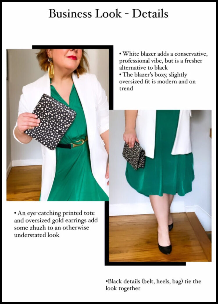 a note from Sylvia Colella's project of the ever by X dress styled three ways