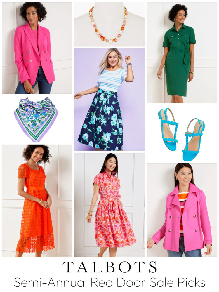 colorful looks in the talbots semi-annual red door sale