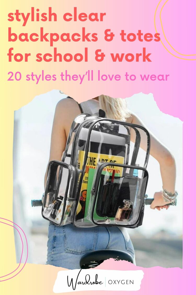 stylish clear backpacks and totes for school and work