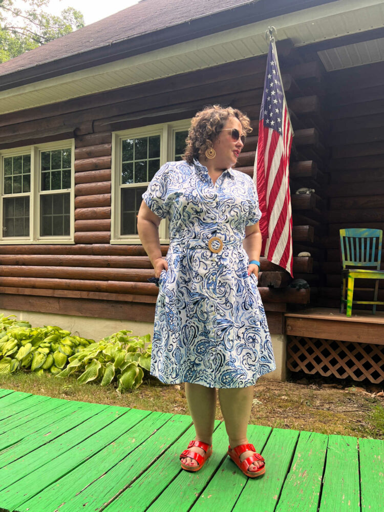 Alison in the Talbots Sutton Shirtdress on the 4th of July