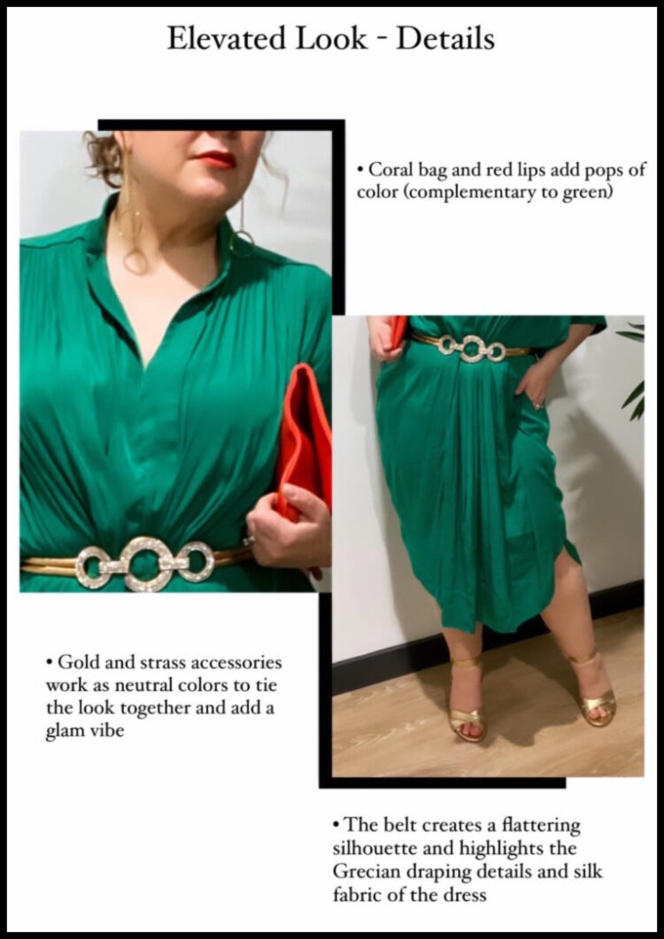 a note from Sylvia Colella's project of the ever by X dress styled three ways