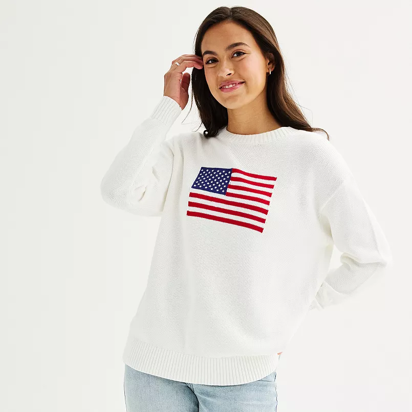 Kohls Harper Ivy American Flag Sweater