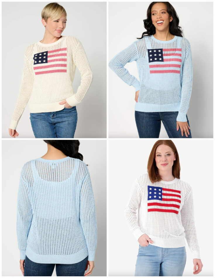 joan rivers for QVC American flag sweater scaled