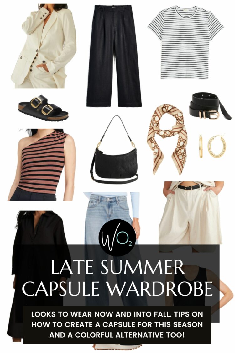 late summer capsule wardrobe by wardrobe oxygen over 40 blogger