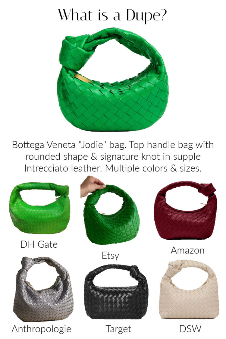 examples of dupes of the Bottega Veneta "jodie" bag