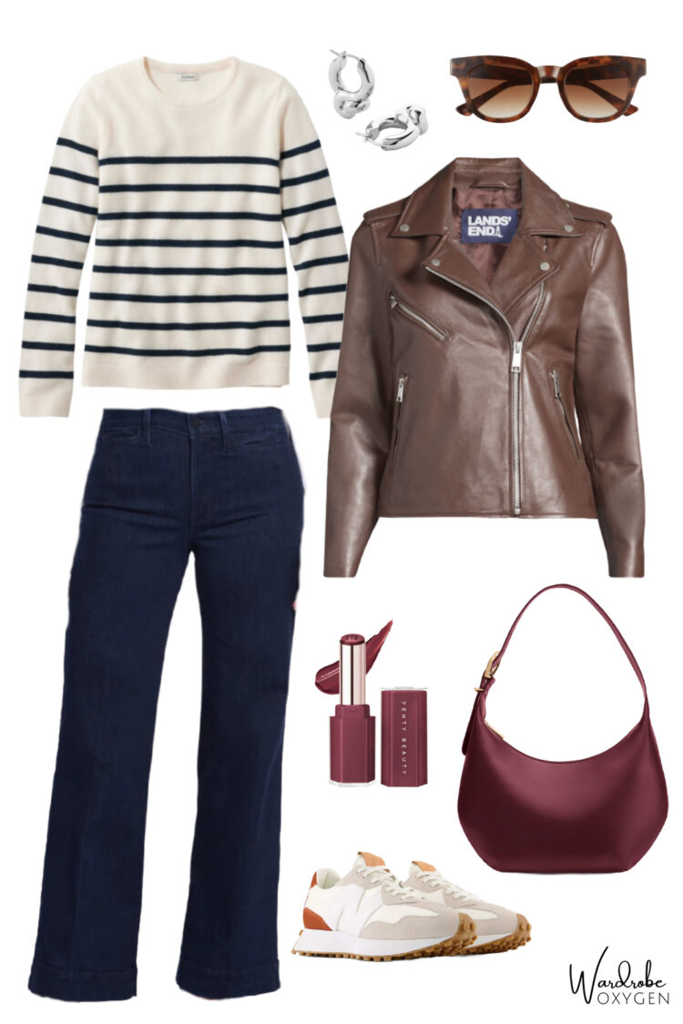 how to style a brown leather jacket