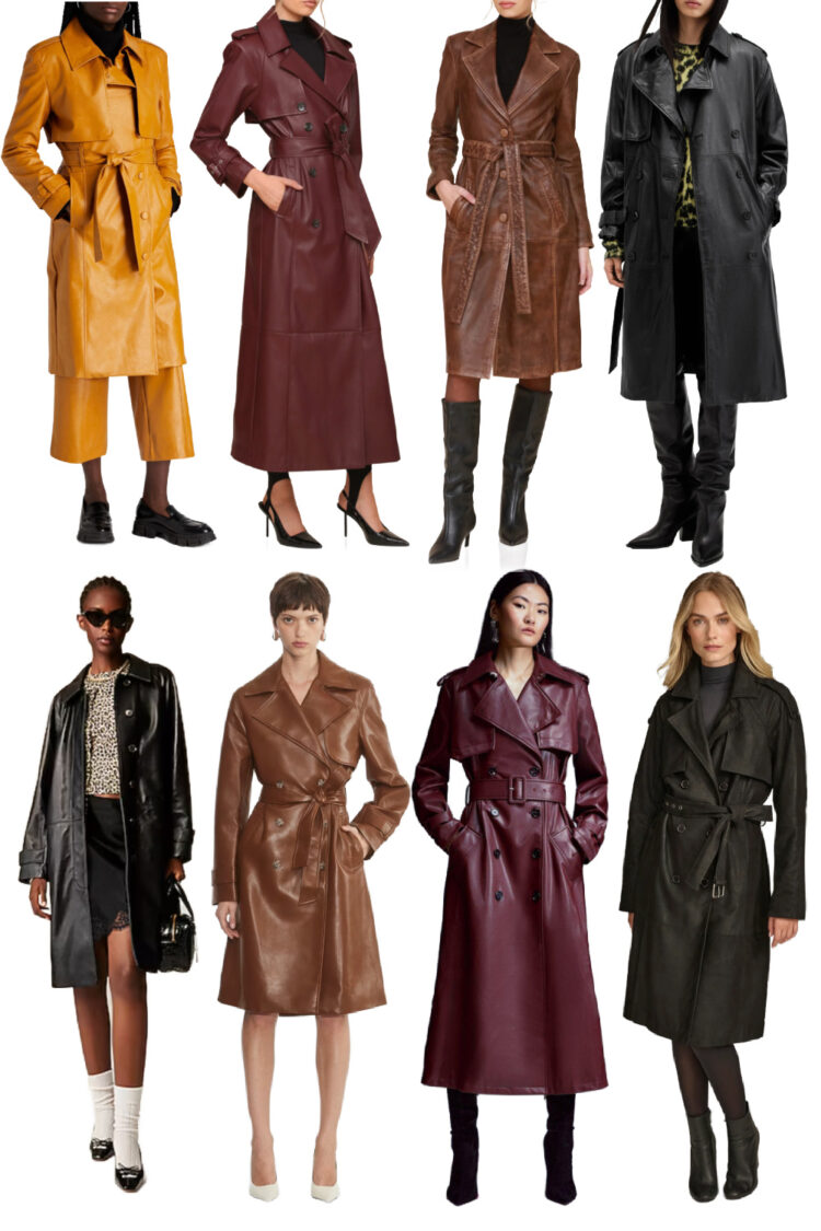 leather trench coats for women 2024