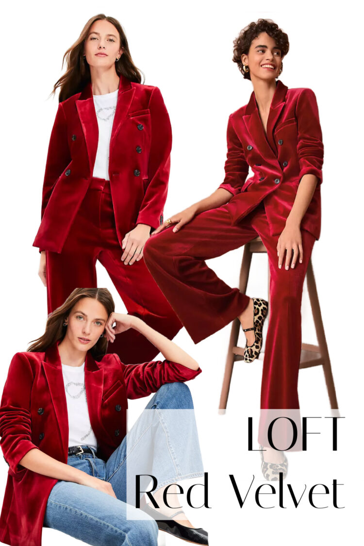 loft red velvet suiting