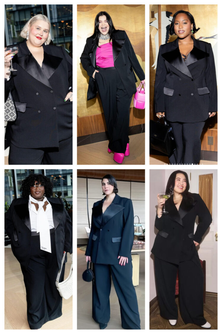 women in the eloquii x kate spade lady tux