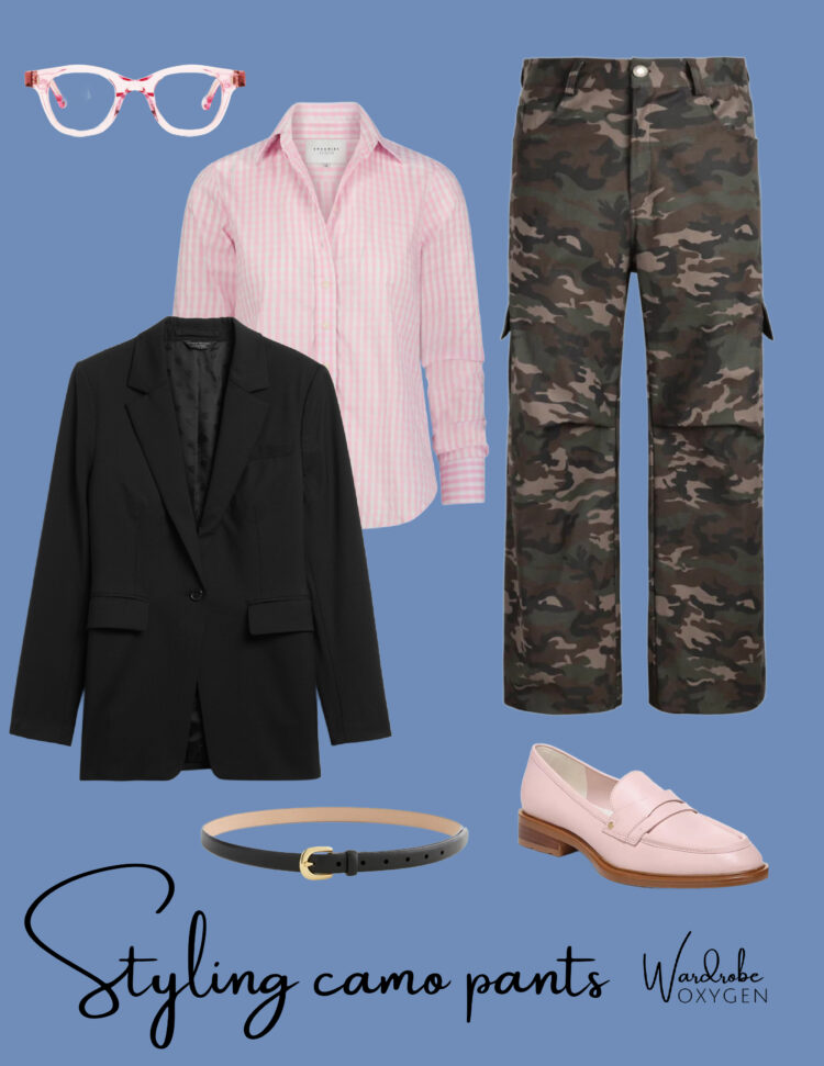 how to style camo pants with a blazer