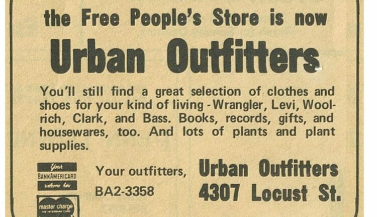 newspaper ad introducing urban outfitters in Philadelphia