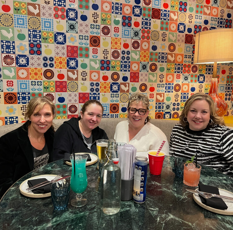 Alison Gary and three friends at the chef table at Best Friend in Las Vegas