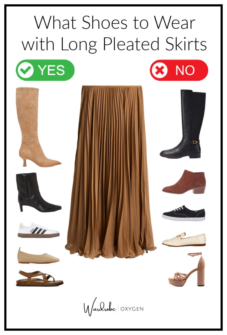 what shoes to wear with long pleated skirts 2025