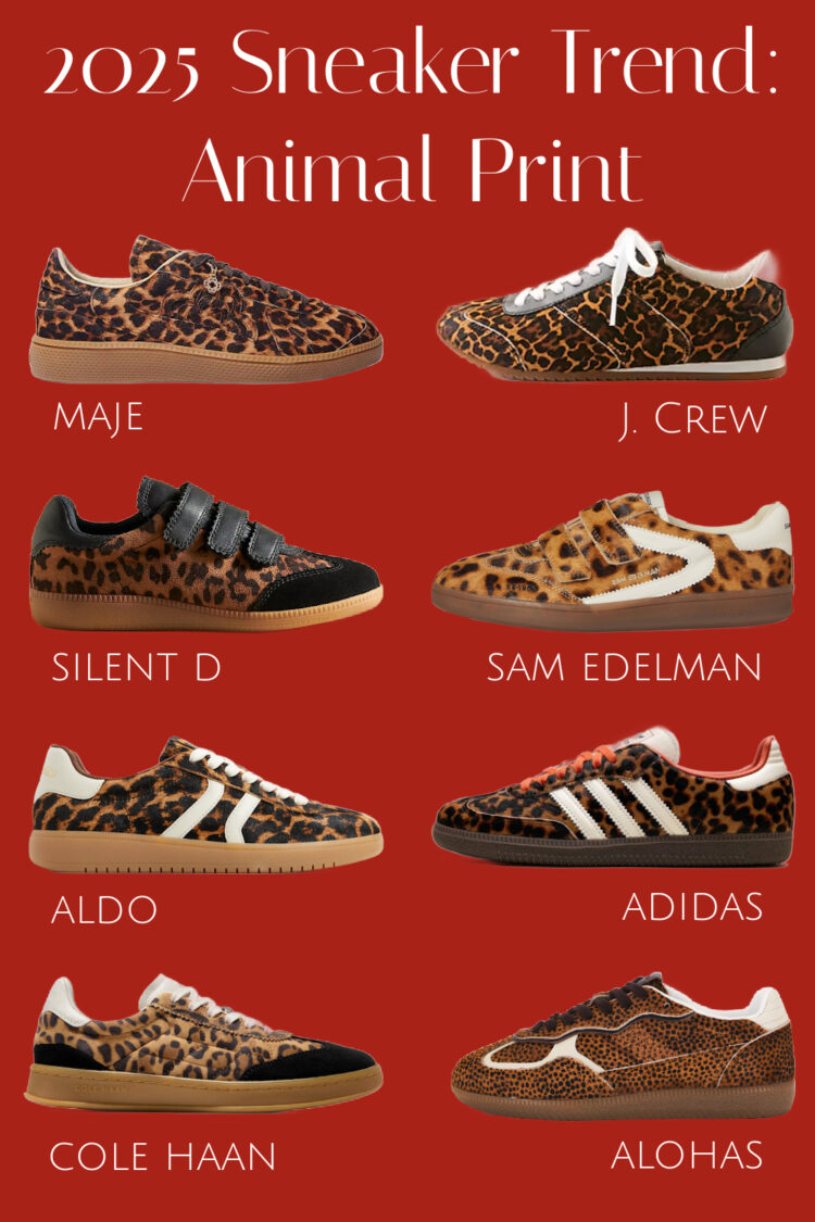 8 pairs of animal print sneakers for women 2025 sneaker trend