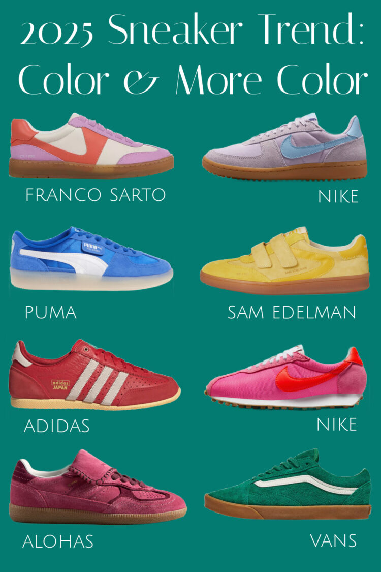 colorful sneaker trend for 2025 - eight options for women