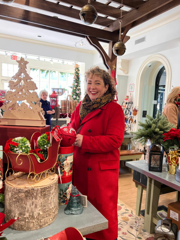 shopping holiday decor at brick and vine in williamsburg